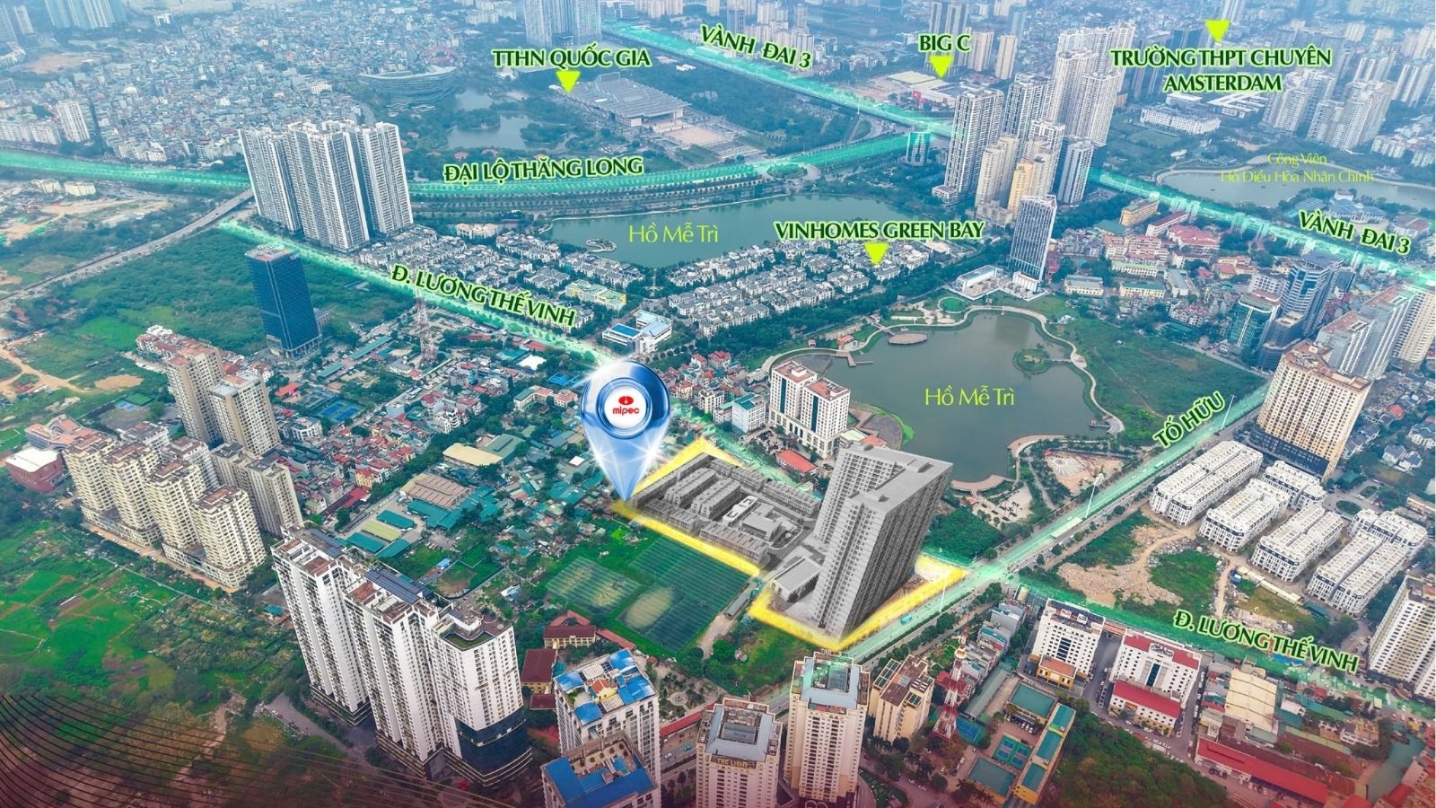 Mic Tower 54 Tố Hữu nằm tiếp giáp hồ Phùng Khoang 11ha