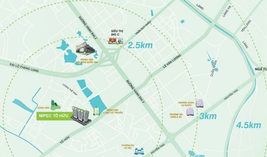 Vị trí Mic Tower nằm trên hai mặt tiền lớn: Tố Hữu và Lương Thế Vinh