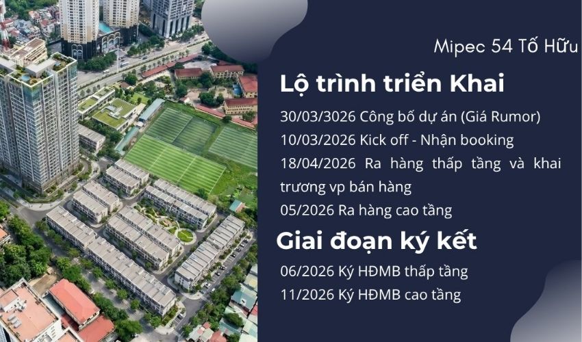 Lộ trình triển khai dự án Mic Tower 54 Tố Hữu