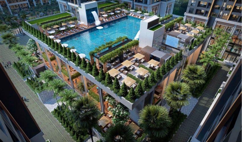 Mic Tower là hệ thống vườn trên cao (Sky Garden) 